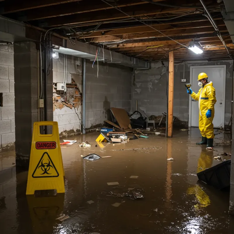 Flooded Basement Electrical Hazard in Garrett, IN Property